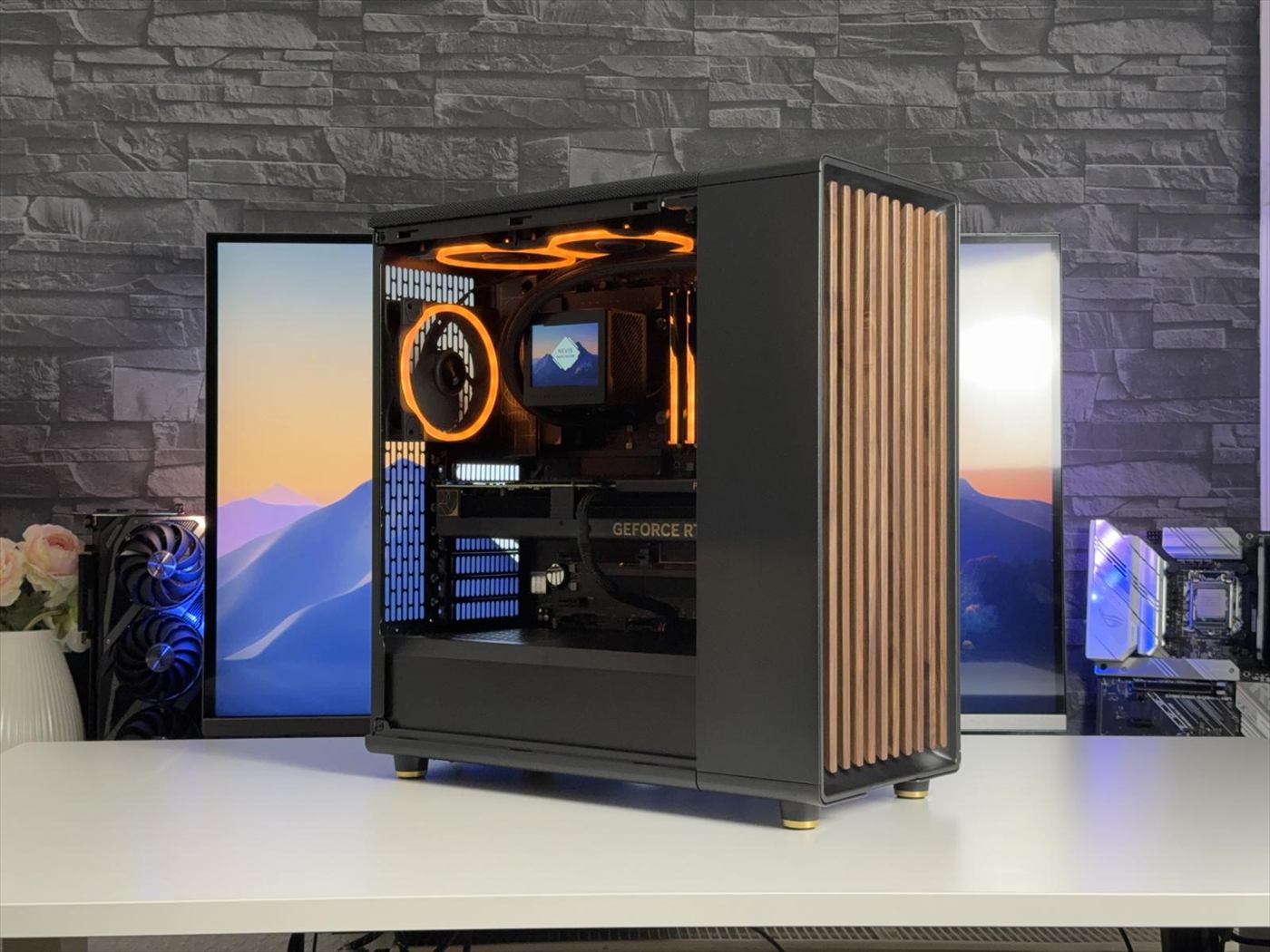 Gaming-PC-Build mit präsentierter Hardware